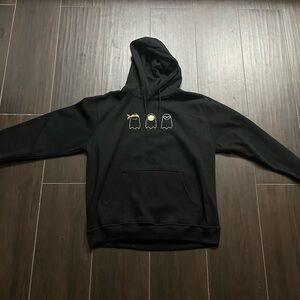 Glow-in-the-Dark Ghost Doodles Black Hoodie